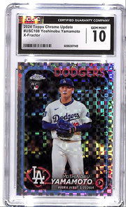 2024 Topps Chrome Update Yoshinobu Yamamoto Rookie RC Xfractor CGC 10 Dodgers