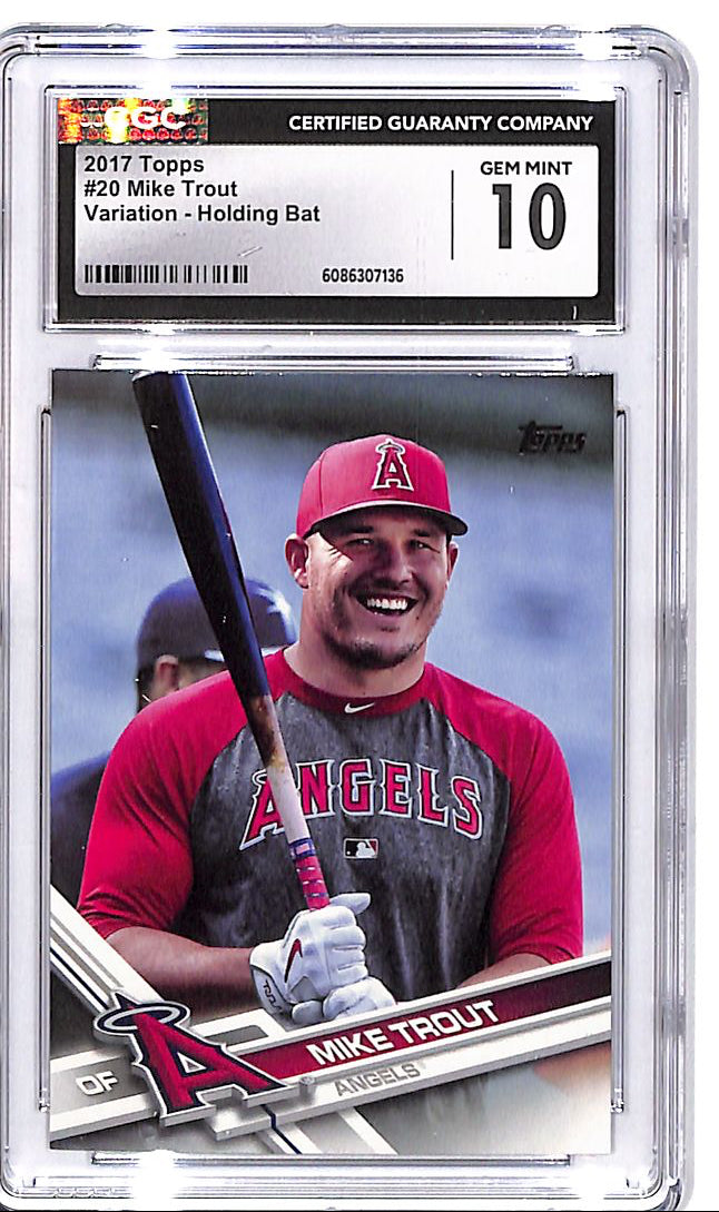 2017 Topps Mike Trout Photo Variation Holding Bat CGC 10 Angels
