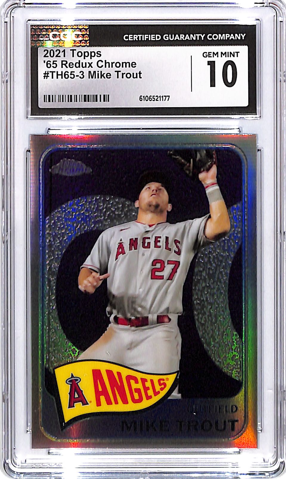 2021 Topps Mike Trout 65 Redux Chrome CGC 10 Angels