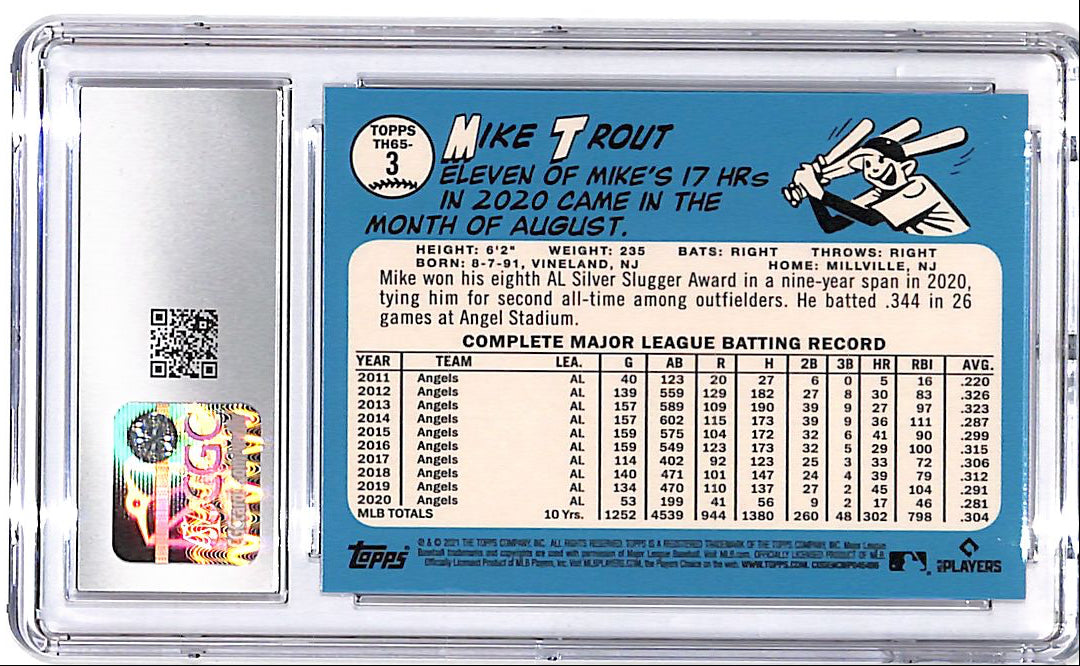 2021 Topps Mike Trout 65 Redux Chrome CGC 10 Angels