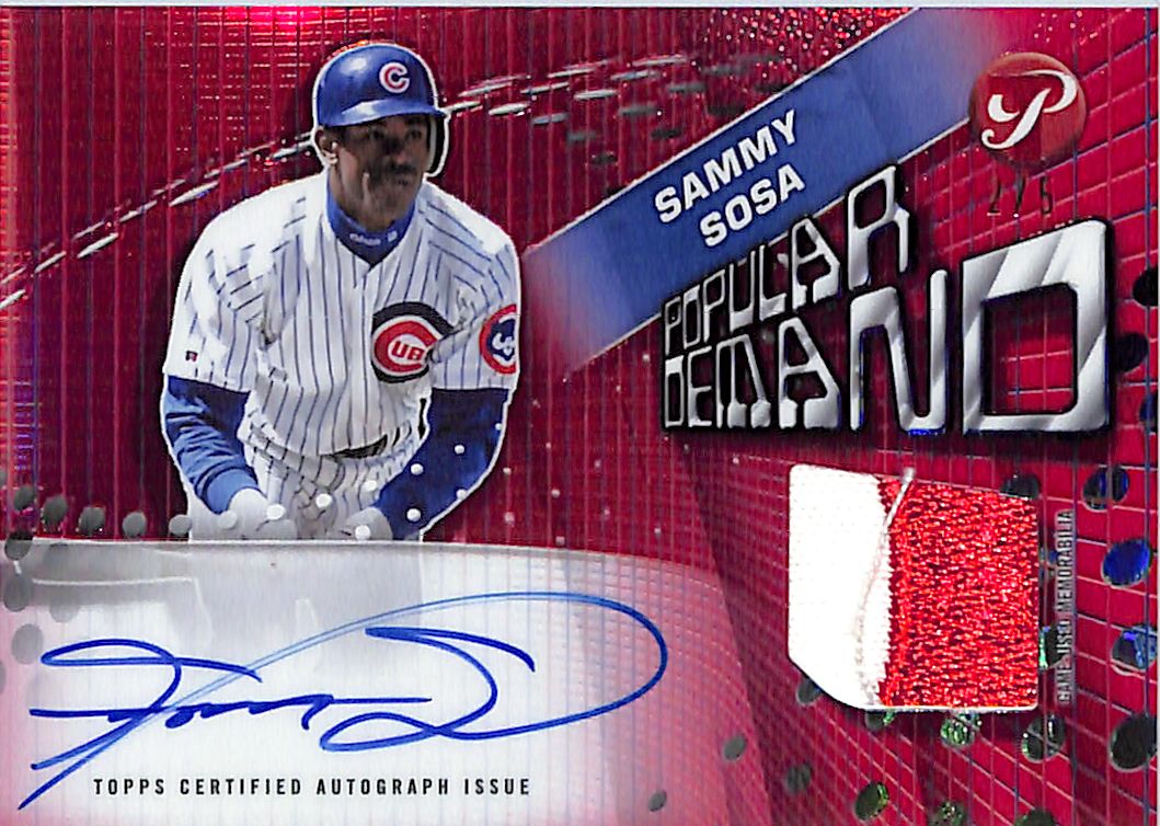 2025 Topps Pristine Sammy Sosa Auto Autograph Patch Jersey Red Popular Demand /5 Cubs