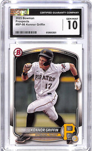 2025 Bowman Prospects Konnor Griffin Rookie RC CGC 10 Pirates