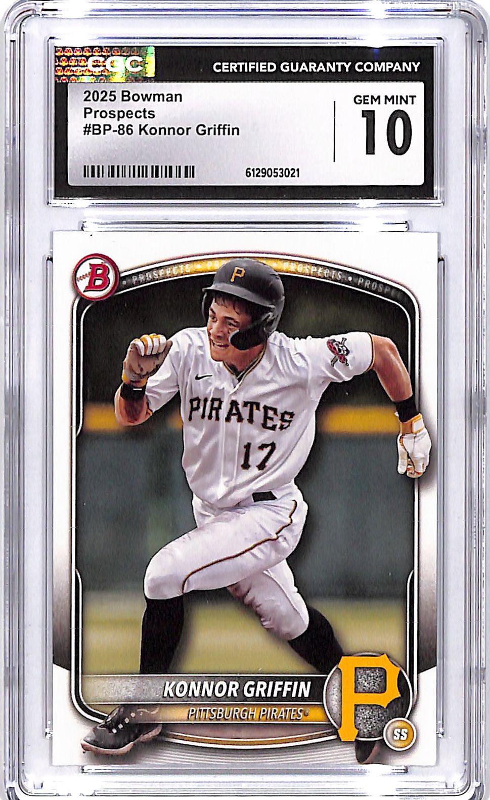 2025 Bowman Prospects Konnor Griffin Rookie RC CGC 10 Pirates