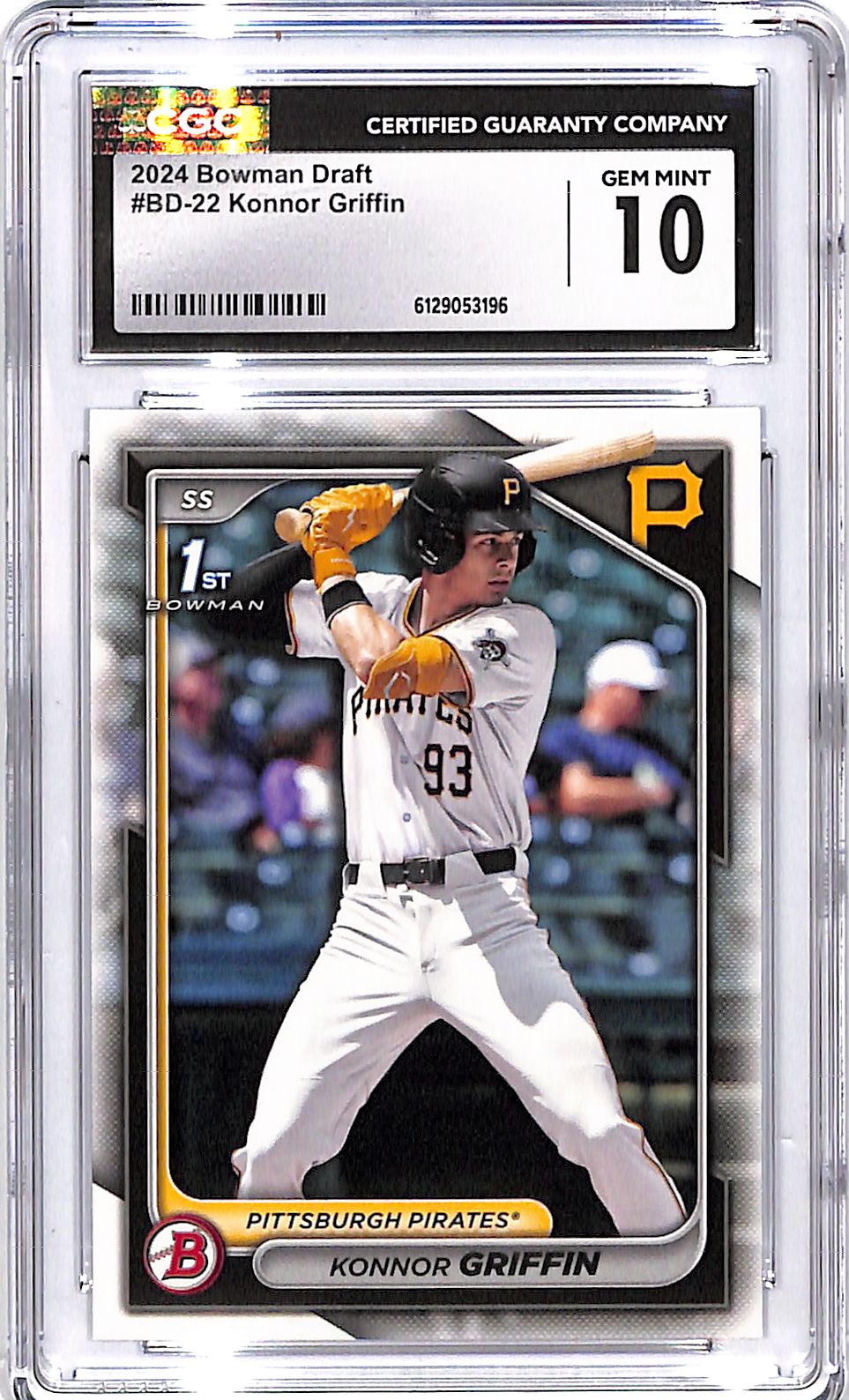 2024 Bowman Draft Konnor Griffin Rookie RC CGC 10 Pirates