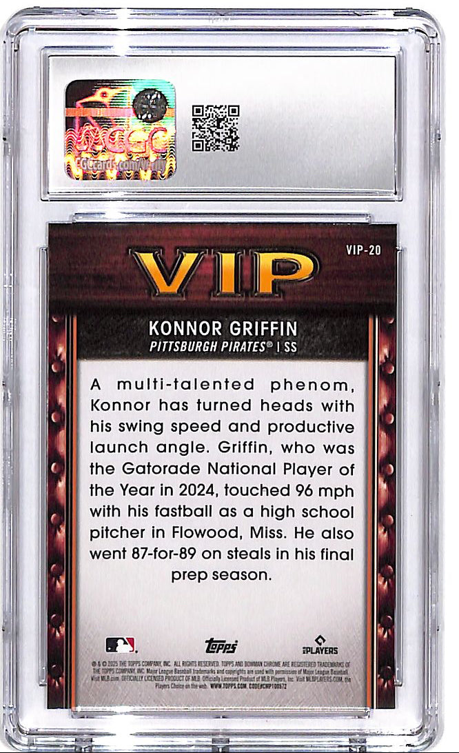 2025 Bowman Chrome Konnor Griffin Very Important Prospects Rookie RC CGC 10 Pirates