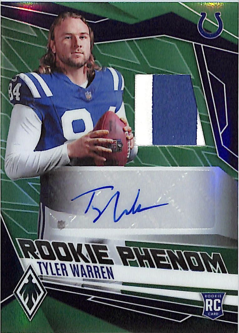 2025 Phoenix Tyler Warren Auto Autograph Rookie RC Patch Jersey /25 Colts