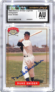 1994 Nabisco All Star Legends Duke Snider Auto Autograph CGC Authentic Dodgers
