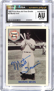1992 Front Row All Time Greats Monte Irvin Auto Autograph CGC Authentic