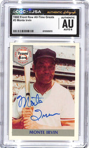 1992 Front Row All Time Greats Monte Irvin Auto Autograph CGC Authentic