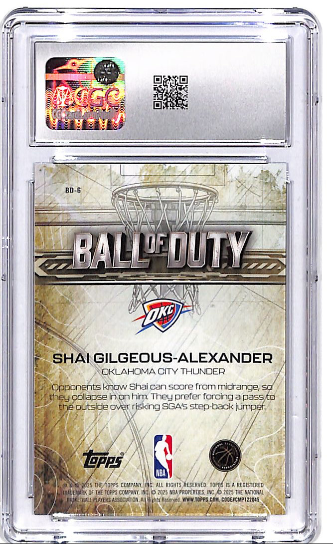 2025-26 Topps Chrome Shai Gilgeous-Alexander Ball of Duty CGC 10 Thunder