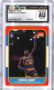 1986-87 Fleer Purvis Short #100 Auto Autograph CGC Authentic