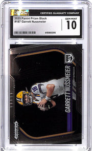 2025 Prizm Black Garrett Nussmeier Rookie RC #187 CGC 10 LSU