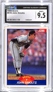 1989 Score John Smoltz Rookie RC #616 CGC 9.5 Braves
