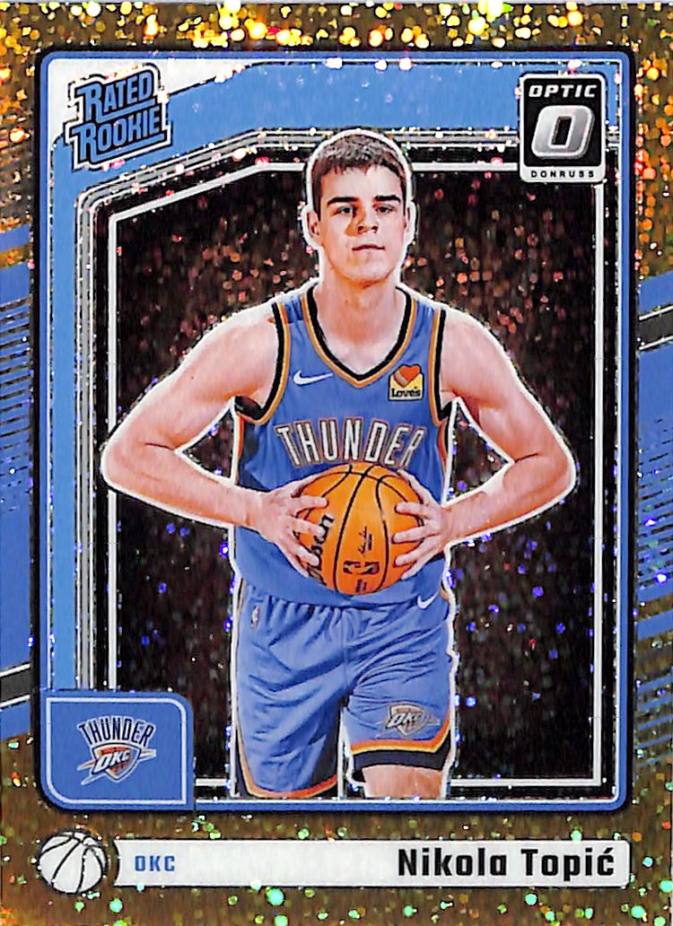 2024-25 Donruss Optic Nikola Topic Rated Rookie RC Gold Glitter /24 Thunder