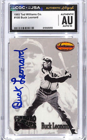 1993 Ted Williams Collection Buck leonard Auto Autograph CGC Authentic