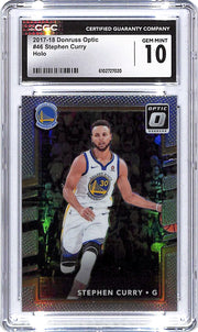 2017-18 Donruss Optic Stephen Curry Holo #46 CGC 10 Warriors