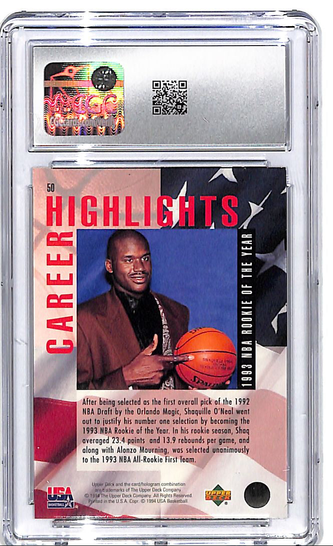 1994 Upper Deck USA Shaquille O'Neal Gold Medal CGC 10