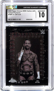 2025 Topps Chrome WWE Cactus Jack CM Punk Famed Phantoms CGC 10