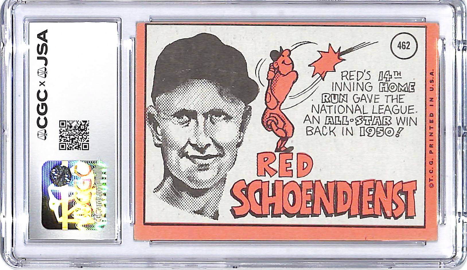 1969 Topps Red Schoendienst Auto Autograph CGC Authentic