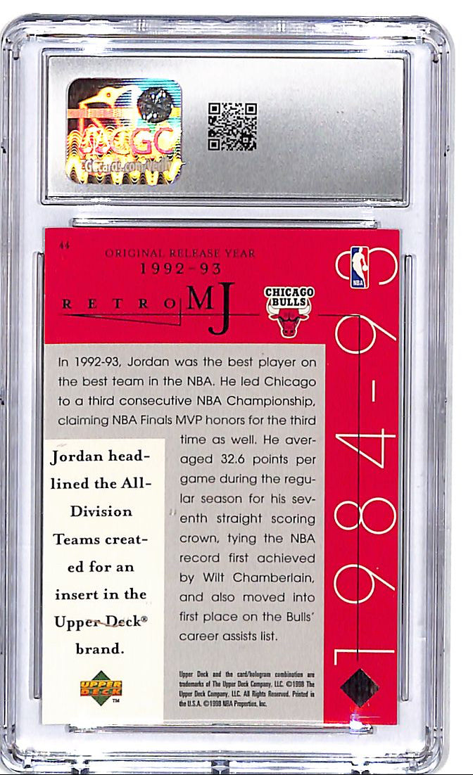 1998 Upper Deck MJ Career Collection Michael Jordan #44 CGC 9.5 Bulls