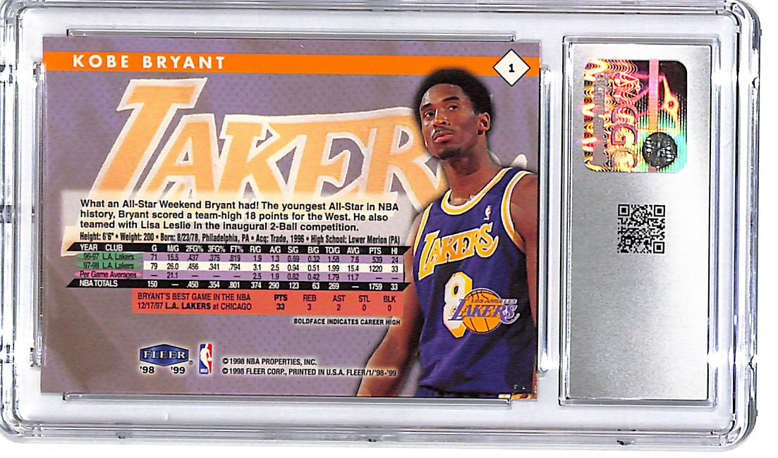 1998-99 Fleer Tradition Kobe Bryant #1 CGC 9 Lakers