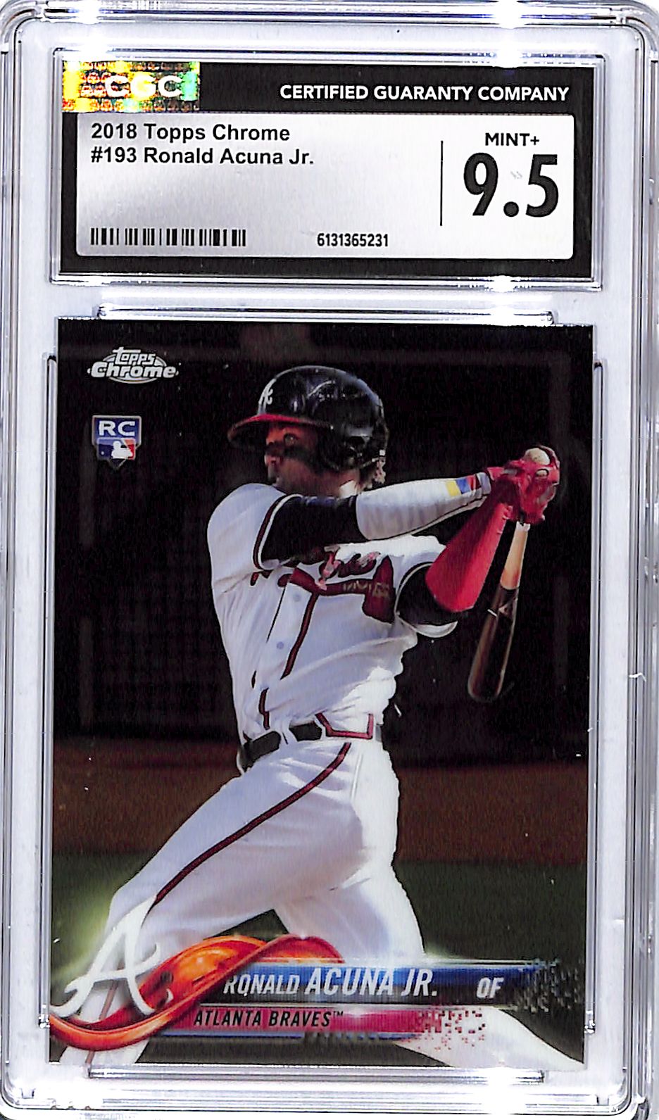 2018 Topps Chrome Ronald Acuna Jr Rookie RC #193 CGC 9.5 Braves