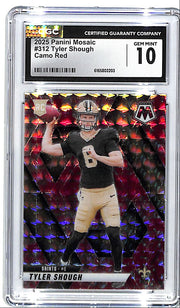 2025 Mosaic Tyler Shough Rookie RC Camo Red CGC 10 Saints