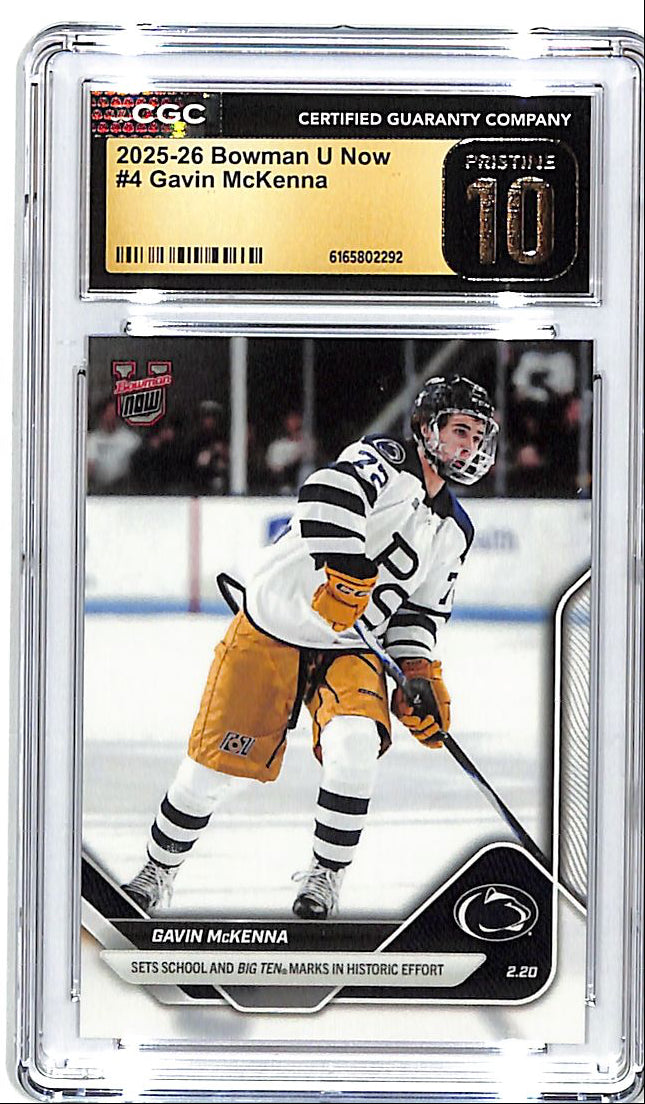 2025-26 Bowman U Now Gavin McKenna Rookie RC #4 CGC 10 Pristine Penn State