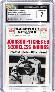 1961 Nu-Card Scoops Walter Johnson #440 CGC 7