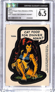 1976 Topps Marvel Super Hero Stickers Tigra CGC 6.5