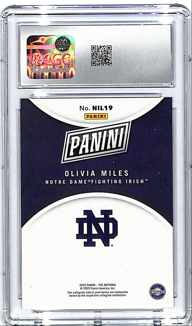 2025 Panini The National Olivia Miles Rookie RC Prospect /499 CGC 10 Notre Dame
