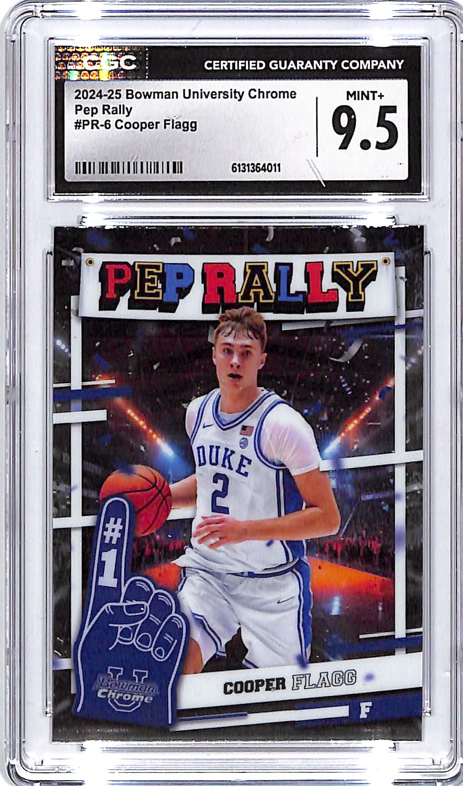 2024-25 Bowman Chrome University Cooper Flagg Pep Rally Rookie CGC 9.5