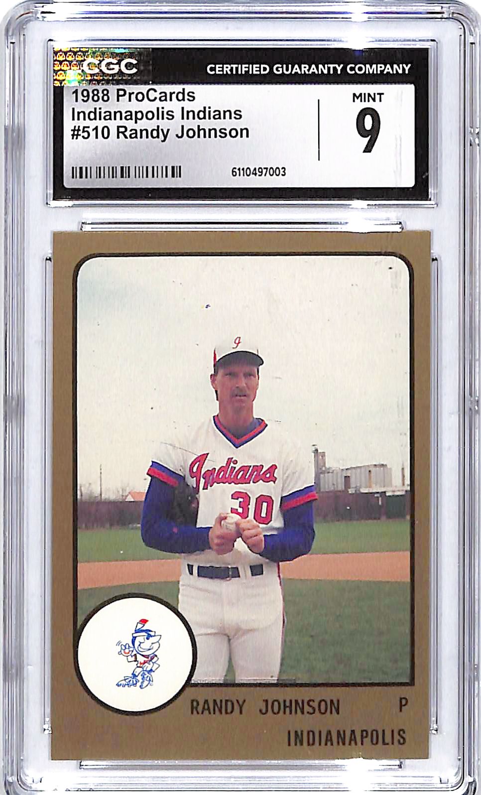 1988 ProCards Randy Johnson Indianapolis Indians Rookie RC #510 CGC 9