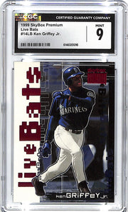 1999 Skybox Premium Ken Griffey Jr Live Bats CGC 9 Mariners