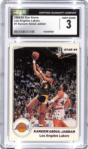 1984-85 Star Arena Kareem Adbul-Jabbar #1 Los Angeles Lakers CGC 3