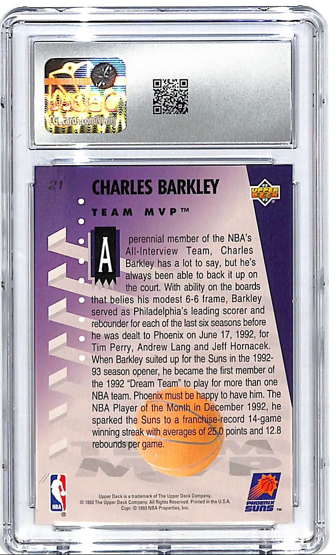 1992-93 Upper Deck Charles Barkley MVP Holograms #21 CGC 9 Suns