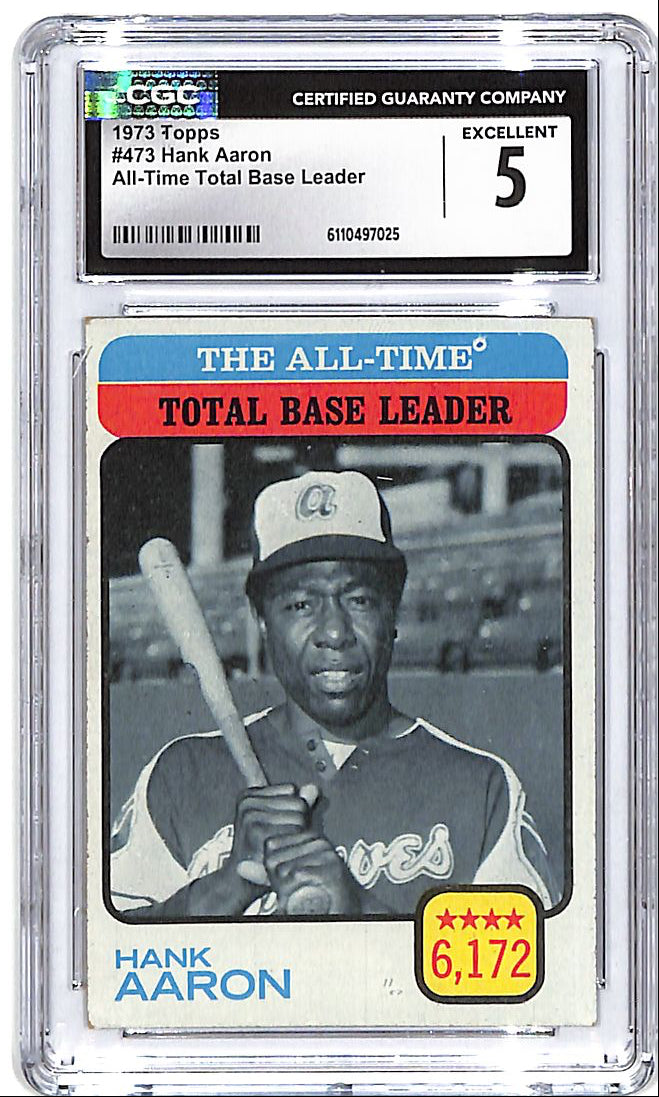 1973 Topps Hank Aaron All Time Total Base Leader #473 CGC 5 Braves