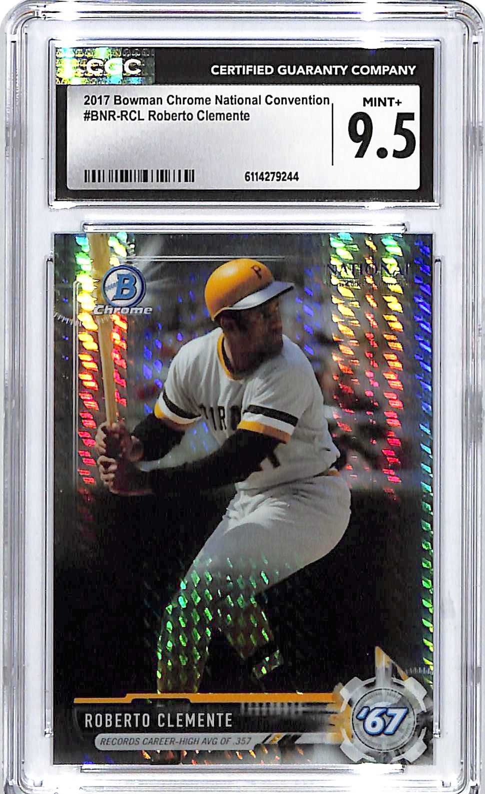 2017 Bowman Chrome National Convention Roberto Clemente CGC 9.5 Pirates