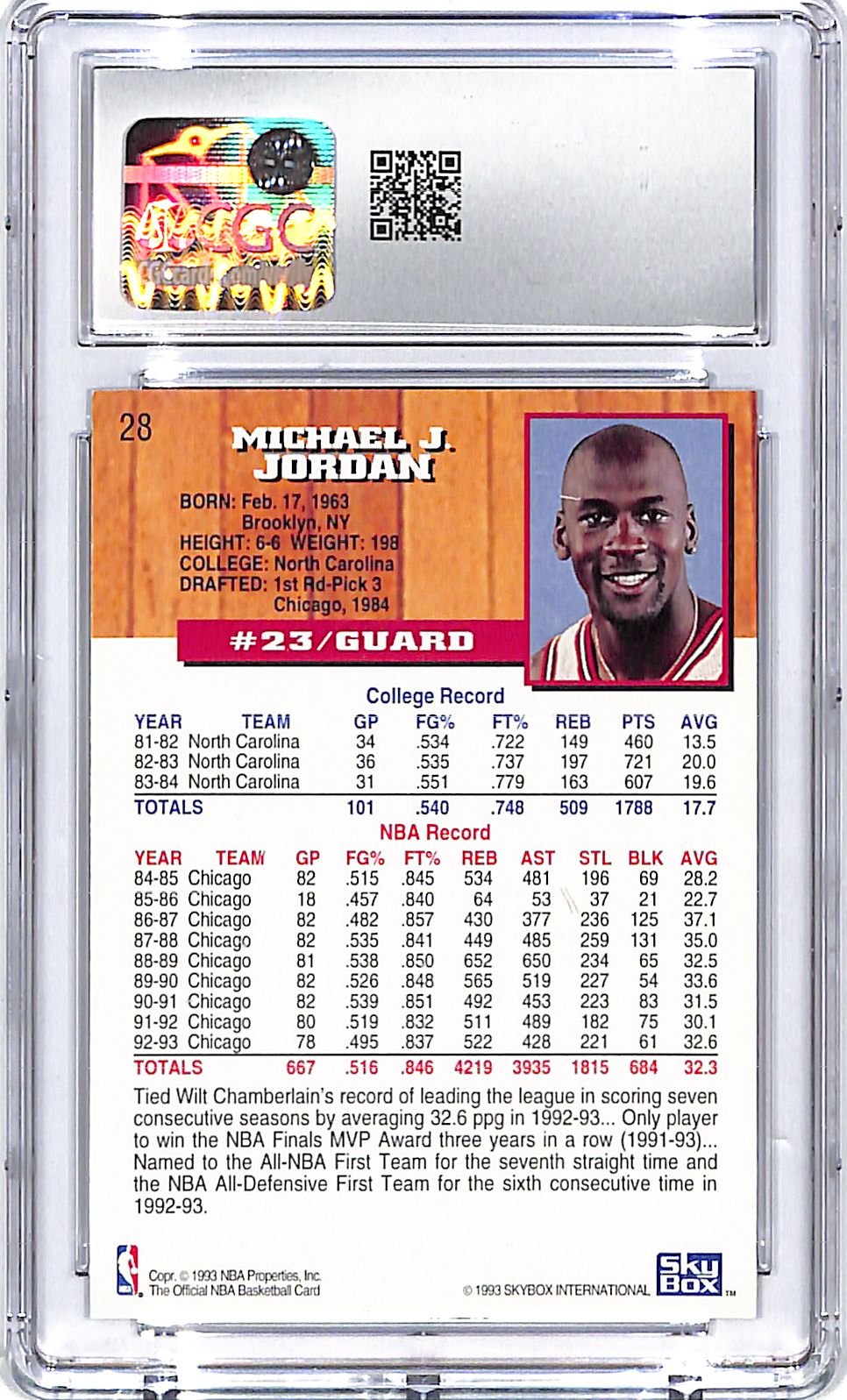 1993-94 Hoops Michael Jordan #28 CGC 9.5 Bulls