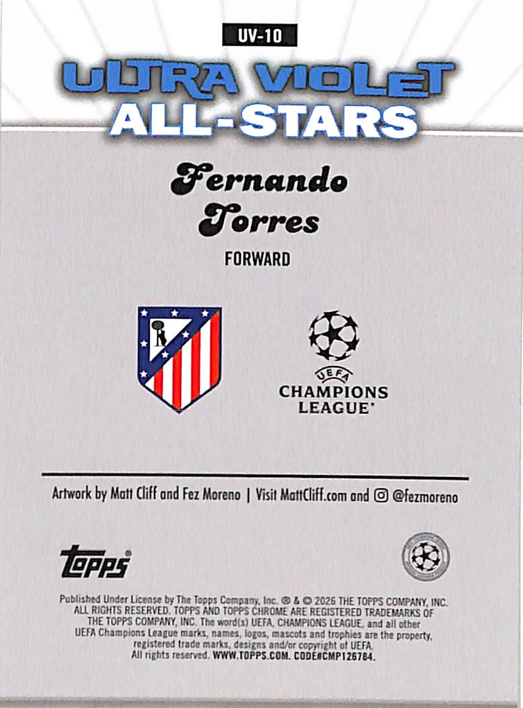2025-26 Topps Chrome UEFA Fernando Torres Ultra Violet All-Stars