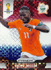 2014 Prizm World Cup Didier Drogba Red White Blue Power Plaid #60 Ivory Coast