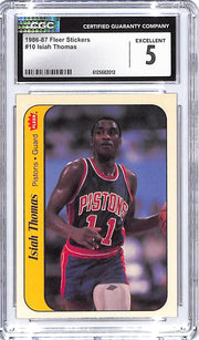 1986-87 Fleer Stickers Isiah Thomas #10 CGC 5 Pistons
