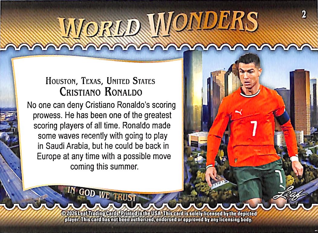2026 Leaf World Wonders Cristiano Ronaldo Portugal