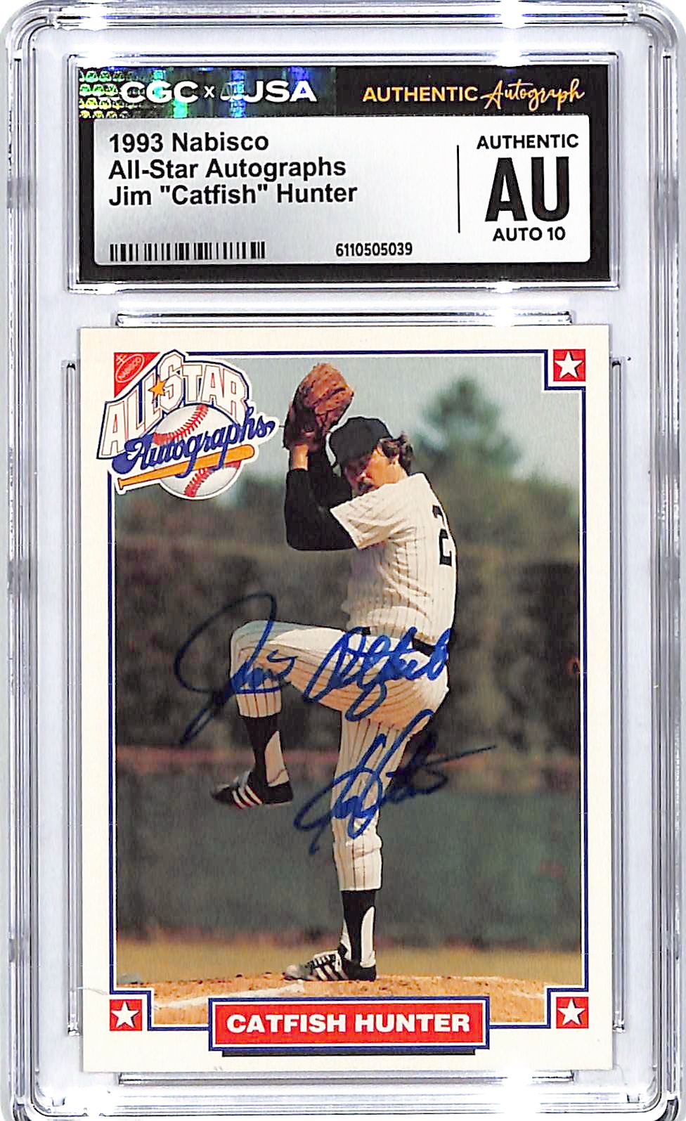 1993 Nabisco Jim Catfish Hunter All Star Autographs Auto CGC Authentic