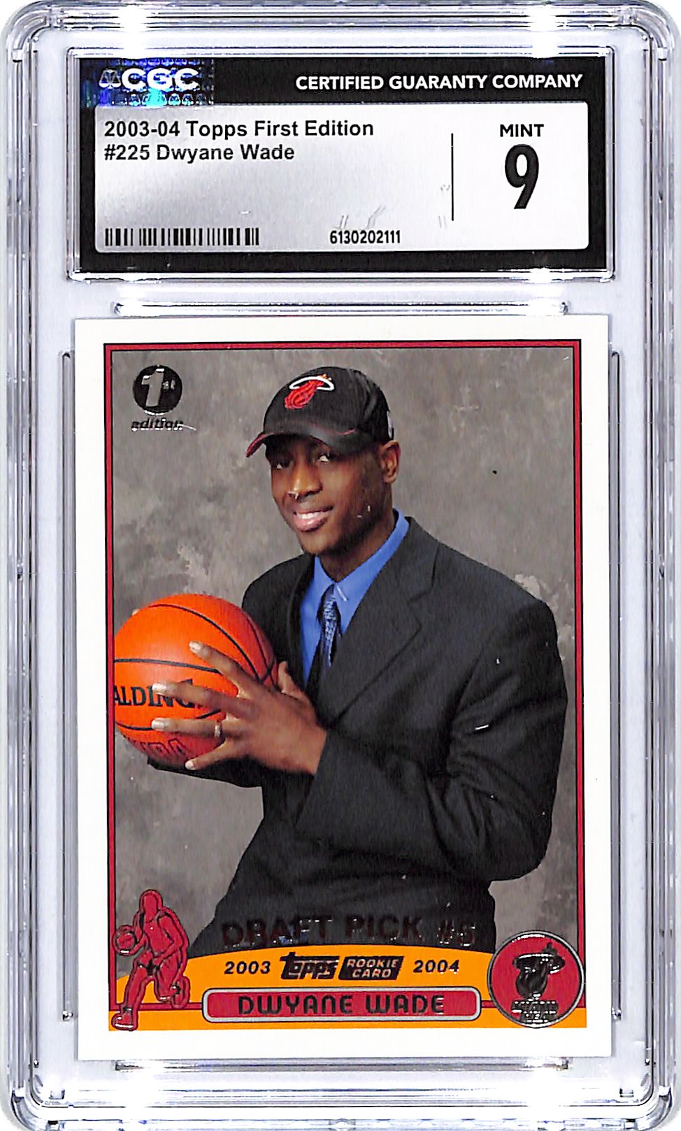 2003-04 Topps First Edition Dwayne Wade Rookie RC #225 CGC 9 Heat