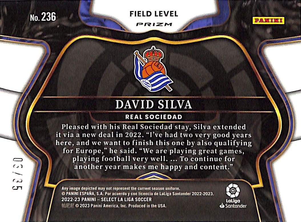 2022-23 Select La Liga David Silva Tie Die /35 Real Sociedad