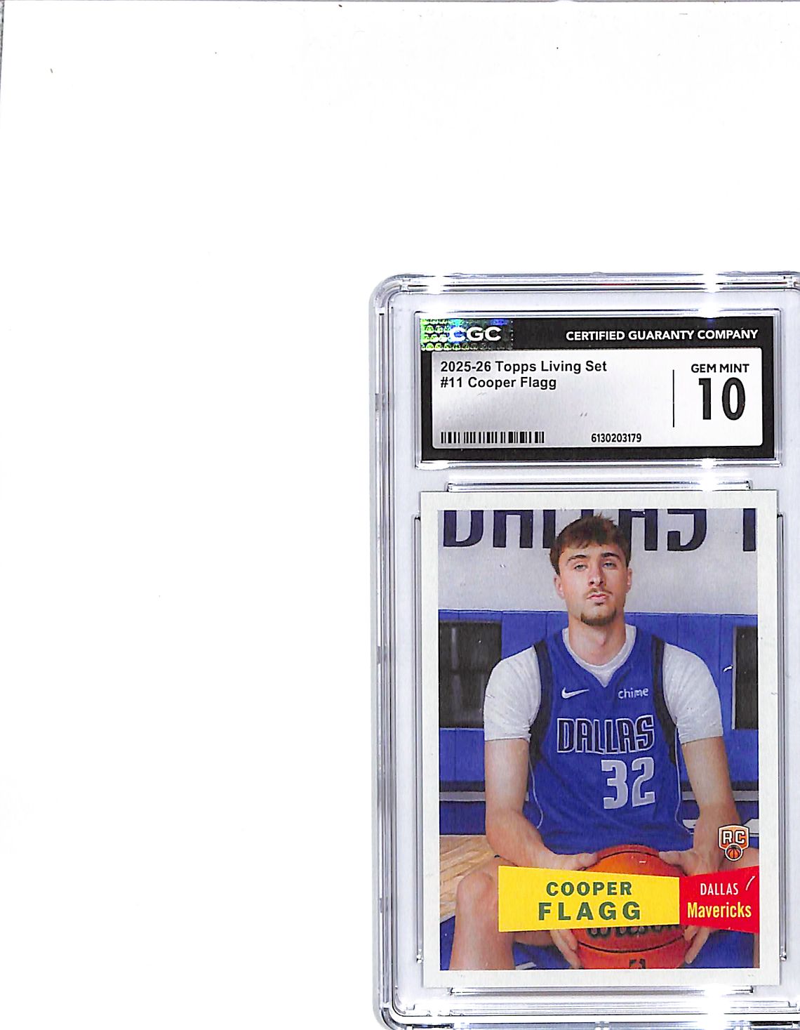 2025-26 Topps Living Set Cooper Flagg Rookie RC #11 CGC 10 Mavericks