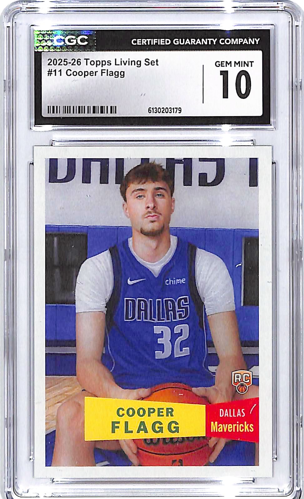2025-26 Topps Living Set Cooper Flagg Rookie RC #11 CGC 10 Mavericks