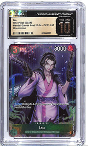 One Piece Bandai Games Fest 23-24 Izo OP01-033 CGC 10 Pristine Uncommon