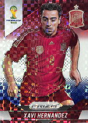 2014 Prizm World Cup Xavi Hernandez Red White Blue Power Plaid #180 Spain